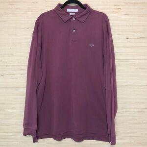 MARTIN Maroon Long Sleeve Pima Cotton Polo Golf Shirt Size XL